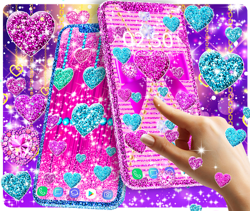 Glitter hearts live wallpaper - Image screenshot of android app