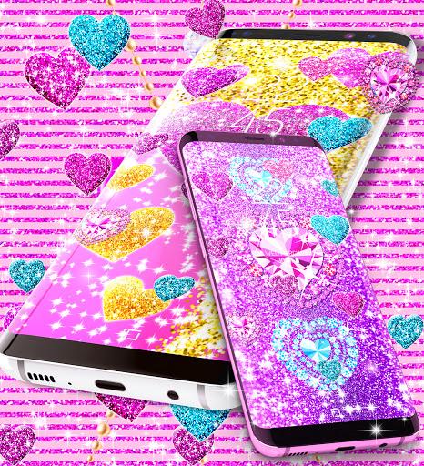 Glitter hearts live wallpaper - Image screenshot of android app
