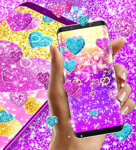 Glitter hearts live wallpaper - Image screenshot of android app