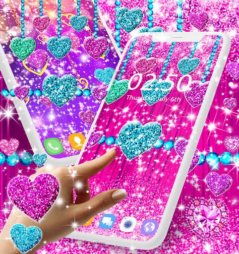 Glitter hearts live wallpaper - Image screenshot of android app