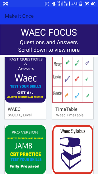 Waec, Wassce Focus - عکس برنامه موبایلی اندروید