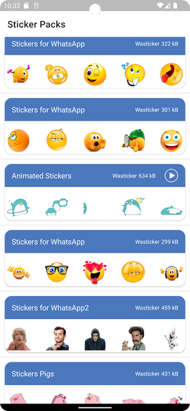 WASticker emojis for whatsapp - Image screenshot of android app
