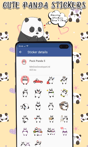 Animated Panda WhastickerApp - Image screenshot of android app