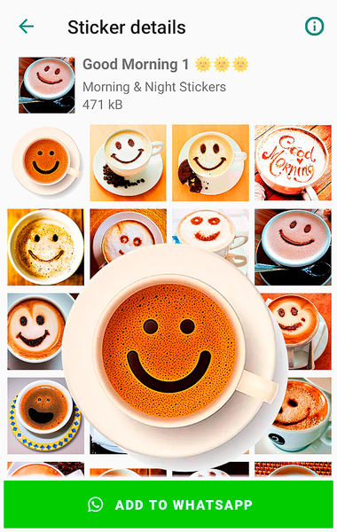 Good Morning Stickers - Image screenshot of android app