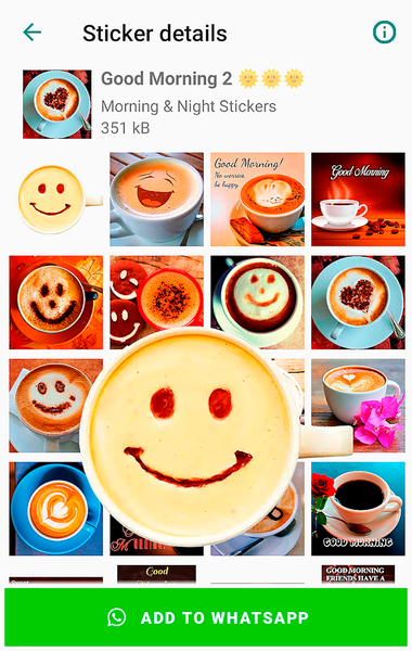 Good Morning Stickers - Image screenshot of android app