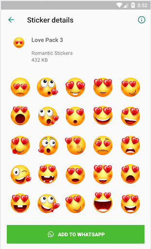 😍 Love Emoji Sticker for Whatsapp - WAStickerapps - Image screenshot of android app