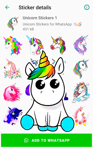 Unicorn Stickers for WhatsApp - عکس برنامه موبایلی اندروید