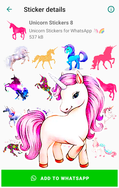 Unicorn Stickers for WhatsApp - عکس برنامه موبایلی اندروید