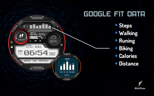 Digital Vision Watch Face - Image screenshot of android app