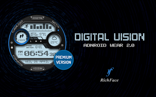 Digital Vision Watch Face - عکس برنامه موبایلی اندروید