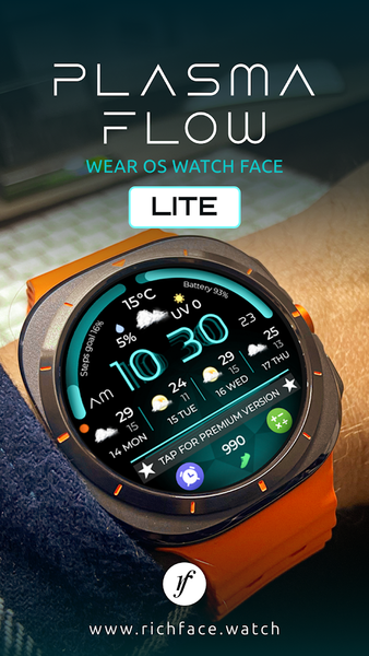 Plasma Flow Lite Watch Face - Image screenshot of android app