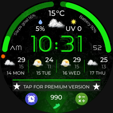 Plasma Flow Lite Watch Face - Image screenshot of android app