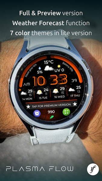 Plasma Flow Lite Watch Face - Image screenshot of android app