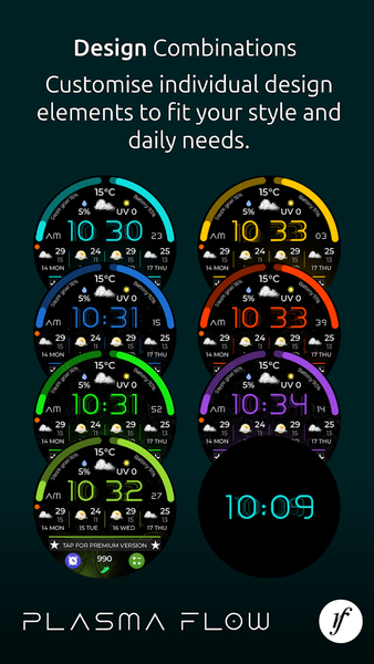 Plasma Flow Lite Watch Face - Image screenshot of android app