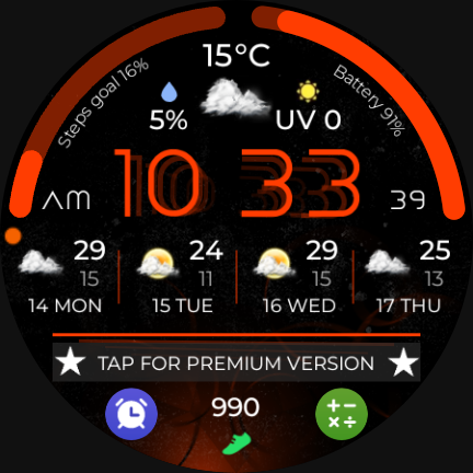 Plasma Flow Lite Watch Face - Image screenshot of android app