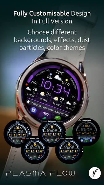 Plasma Flow Lite Watch Face - Image screenshot of android app