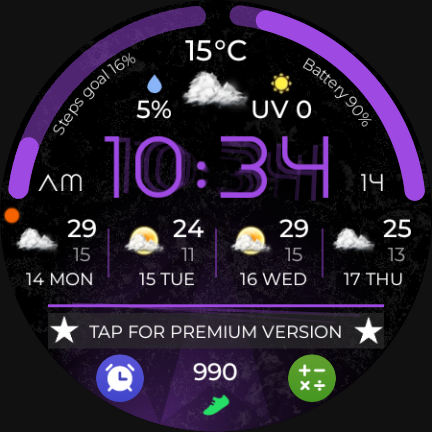 Plasma Flow Lite Watch Face - Image screenshot of android app