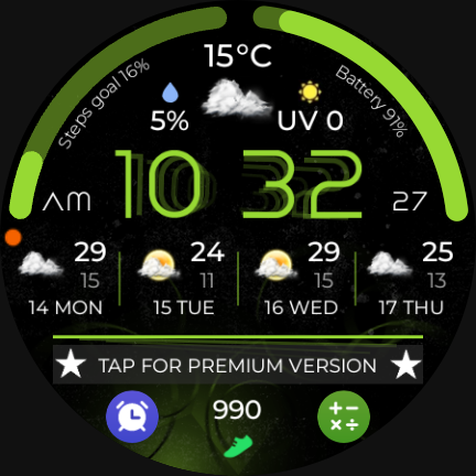 Plasma Flow Lite Watch Face - Image screenshot of android app