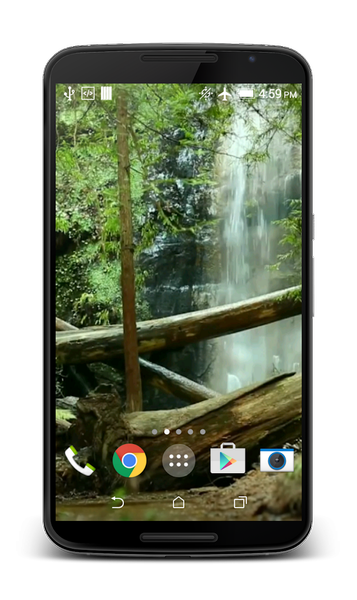 Waterfall in Forest LWP - Image screenshot of android app