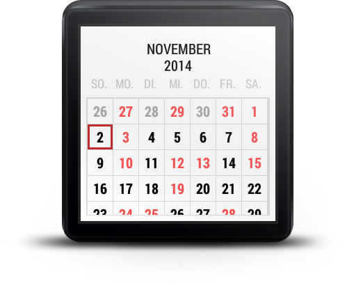 Calendar For Wear OS (Android Wear) - Image screenshot of android app