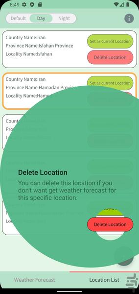 هواشناسی - عکس برنامه موبایلی اندروید