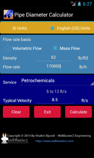 Pipe Diameter Calculator Lite - عکس برنامه موبایلی اندروید