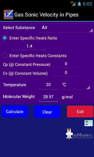 Sonic Velocity in Pipes Lite - عکس برنامه موبایلی اندروید