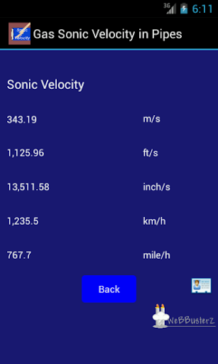 Sonic Velocity in Pipes Lite - عکس برنامه موبایلی اندروید