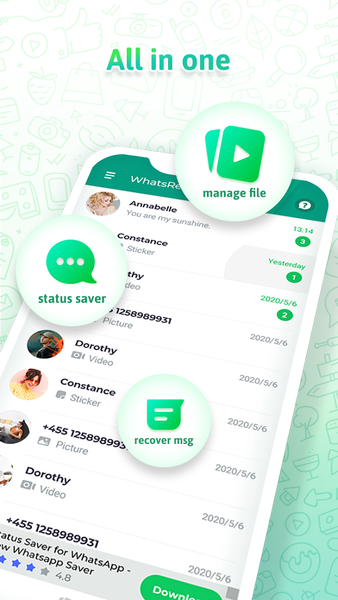 Recover deleted Messages - عکس برنامه موبایلی اندروید