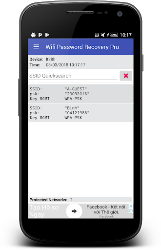 Wifi Password Recovery Pro (ROOT NEEDED) - Image screenshot of android app