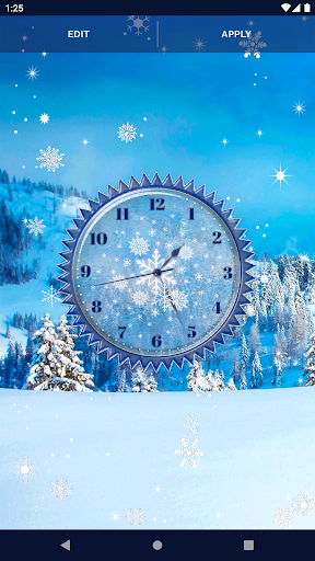 Winter Snow Clock Wallpaper - عکس برنامه موبایلی اندروید