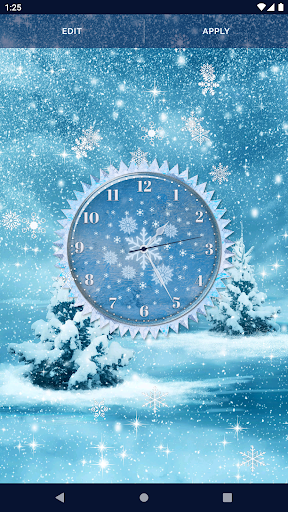 Winter Snow Clock Wallpaper - عکس برنامه موبایلی اندروید