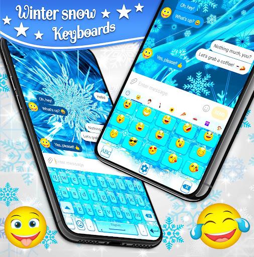 Winter Snow Keyboard ❄️ Snowflake Theme Keyboards - عکس برنامه موبایلی اندروید