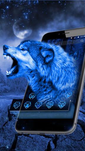 3D Neon Vivid Wolf Theme - Image screenshot of android app