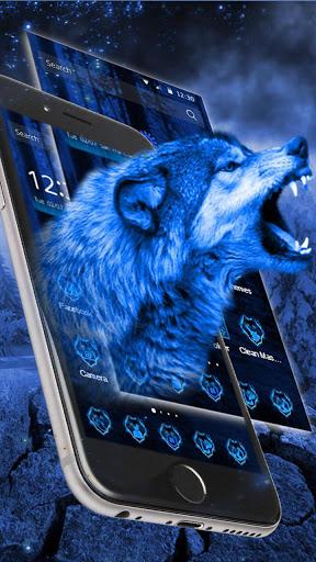 3D Neon Vivid Wolf Theme - Image screenshot of android app
