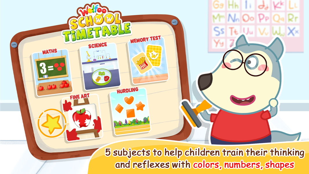 Wolfoo Study: School Timetable - Gameplay image of android game