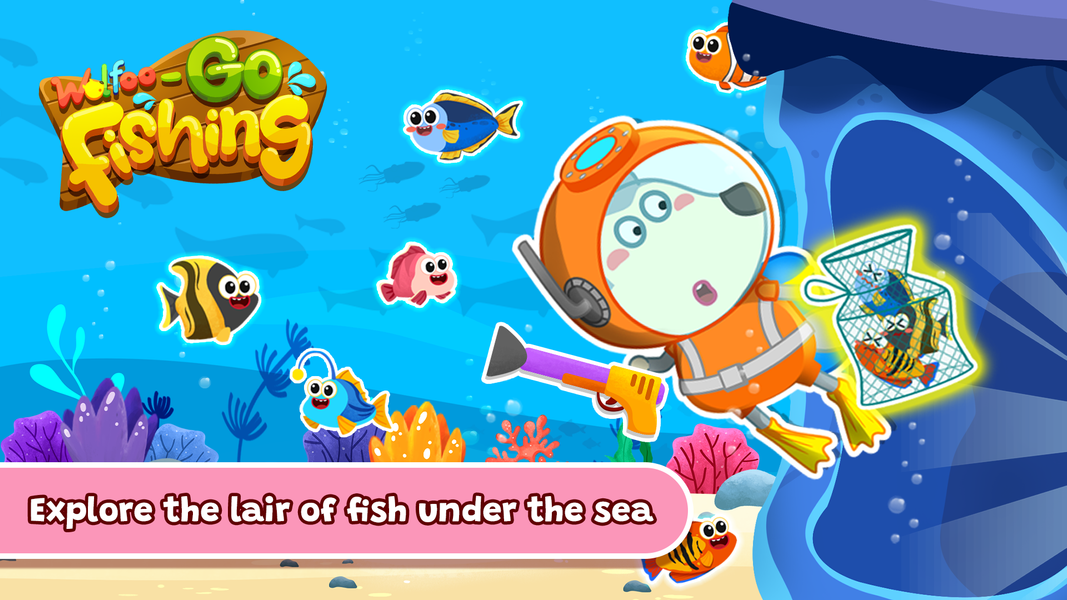Wolfoo Baby Fishing For Kids - Gameplay image of android game