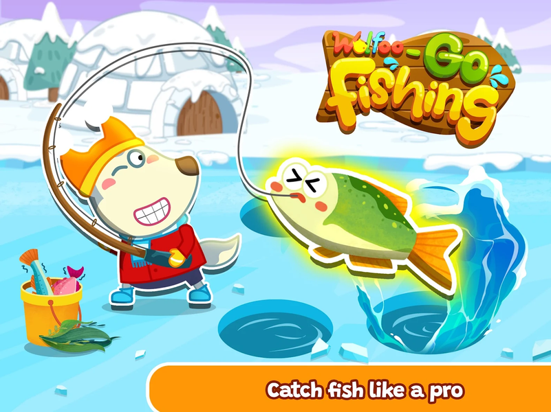 Wolfoo Baby Fishing For Kids - Gameplay image of android game
