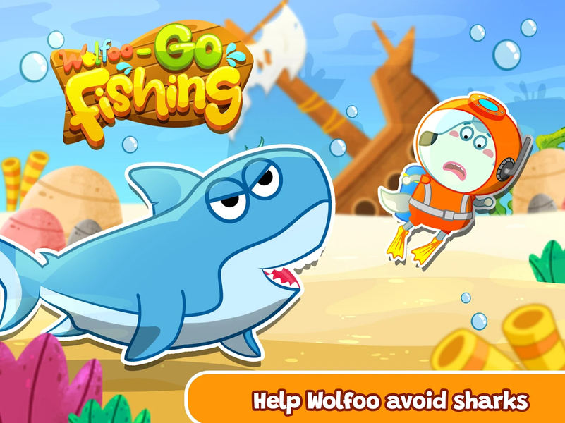 Wolfoo Baby Fishing For Kids - Gameplay image of android game