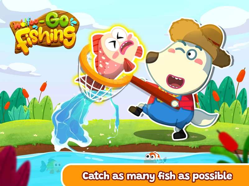 Wolfoo Baby Fishing For Kids - Gameplay image of android game