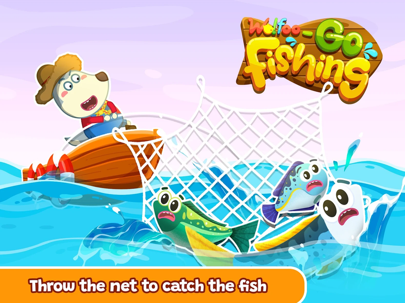 Wolfoo Baby Fishing For Kids - Gameplay image of android game