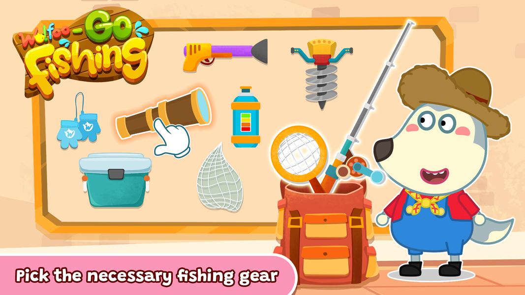 Wolfoo Baby Fishing For Kids - Gameplay image of android game