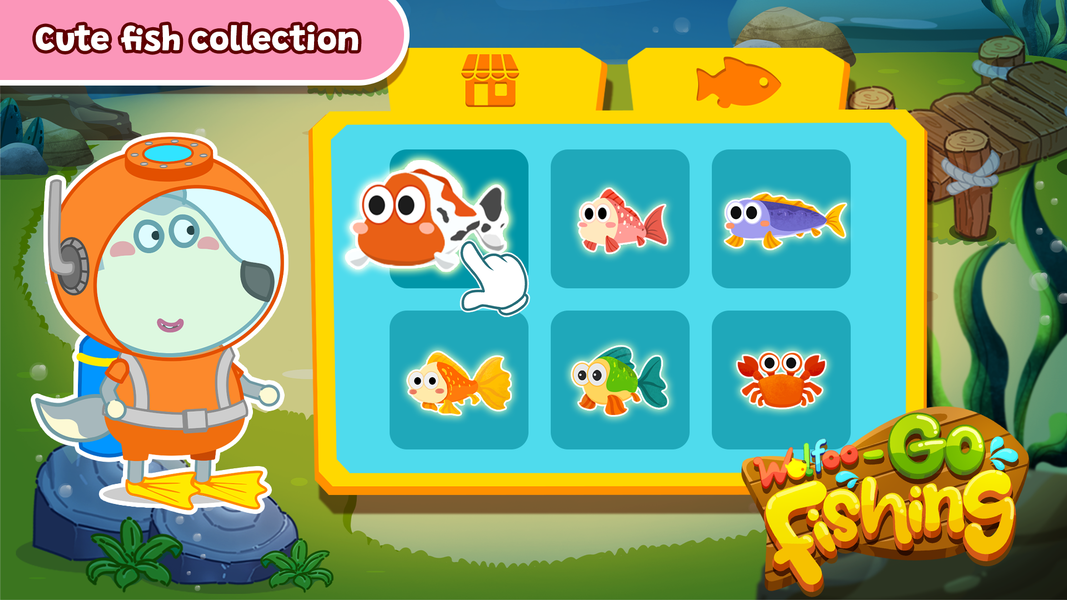 Wolfoo Baby Fishing For Kids - Gameplay image of android game