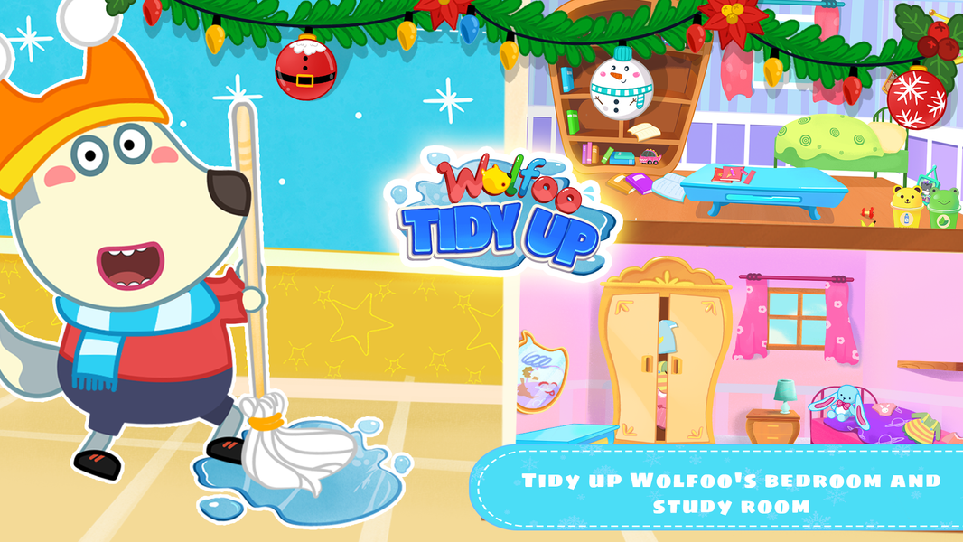 Wolfoo Tidy up: House Cleaning - Gameplay image of android game