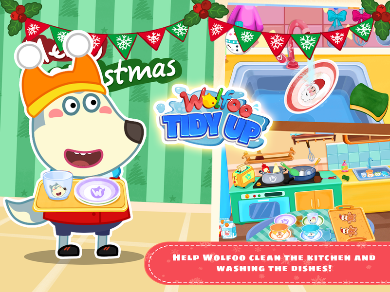 Wolfoo Tidy up: House Cleaning - Gameplay image of android game