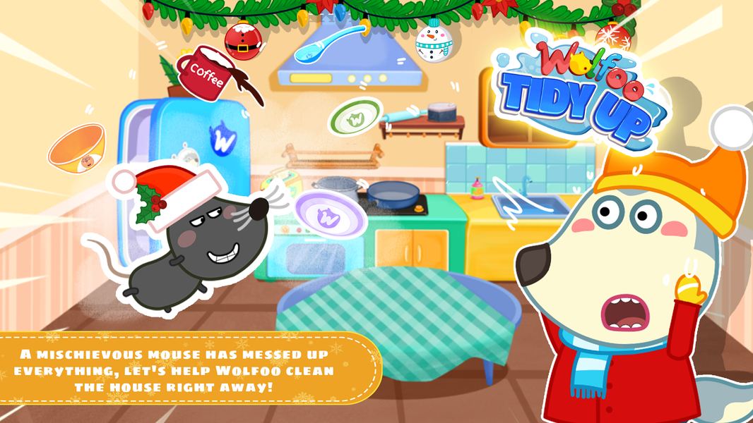 Wolfoo Tidy up: House Cleaning - Gameplay image of android game