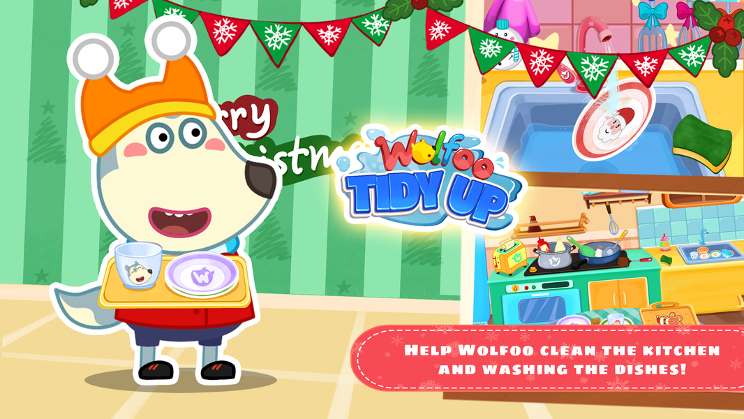 Wolfoo Tidy up: House Cleaning - Gameplay image of android game
