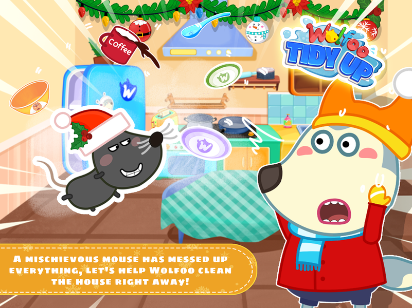 Wolfoo Tidy up: House Cleaning - Gameplay image of android game