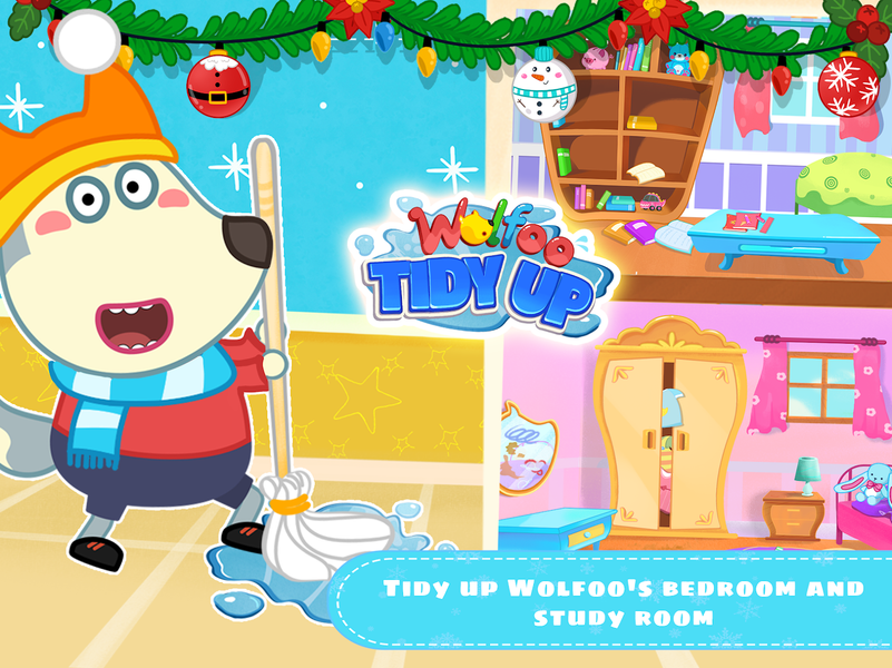 Wolfoo Tidy up: House Cleaning - Gameplay image of android game
