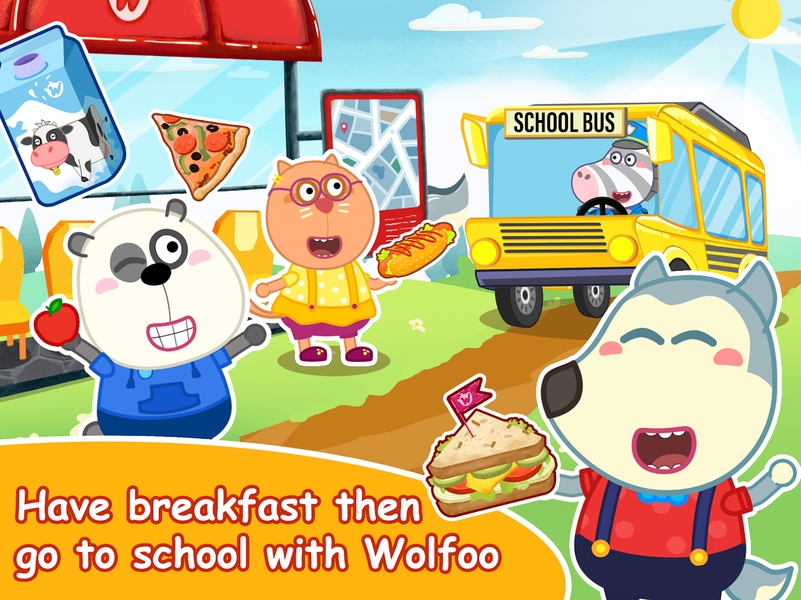Wolfoo A Day At School - Gameplay image of android game